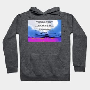 Love Is Patient: Blue Abstract Sunset Hoodie